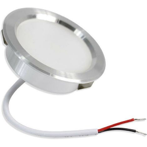 Trade Shop - 3W LED Einbaustrahler rund warm-kalt Licht Natur matt Silber Rand - (1/2)