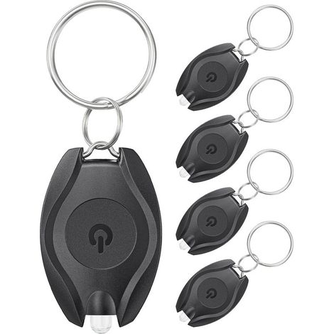 Ein Set aus 5 Mini-LED-Schlüsselanhängerleuchten, 14 Lumen, tragbar, ultrahell, batteriebetrieben, geeignet für Camping, Partys, Wandern und Notbeleuchtung. (1/4)