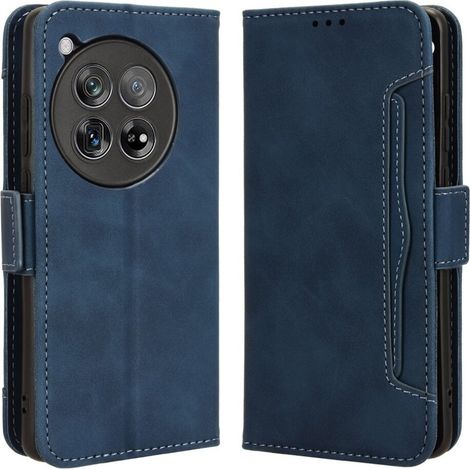 Custodia a libro per OnePlus 12 5G, con scomparto per carte, blu (1/5)
