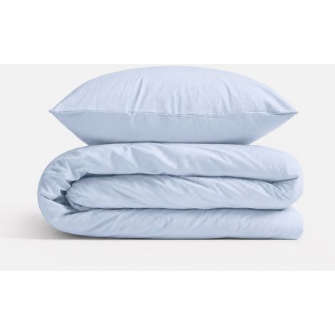 Juego de ropa de cama infantil de algodón, 2 piezas, funda de almohada y funda nórdica, 135 x 100 cm - azul (1/5)