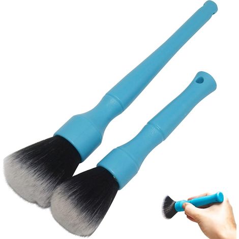 2 pièces Détails de voiture Brosse de nettoyage, pinceau de nettoyage de voiture doux, brosse de détail de la voiture (1/5)