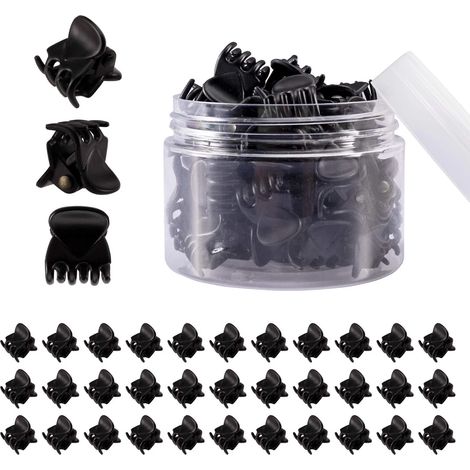 36 mini mollette nere per capelli, perfette per acconciare i capelli di bambini e adulti.