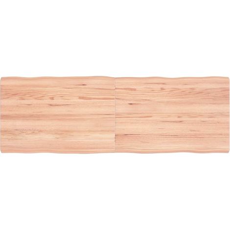 vidaXL Tablero mesa madera tratada borde natural marrón 120x40x(2-4)cm (1/5)