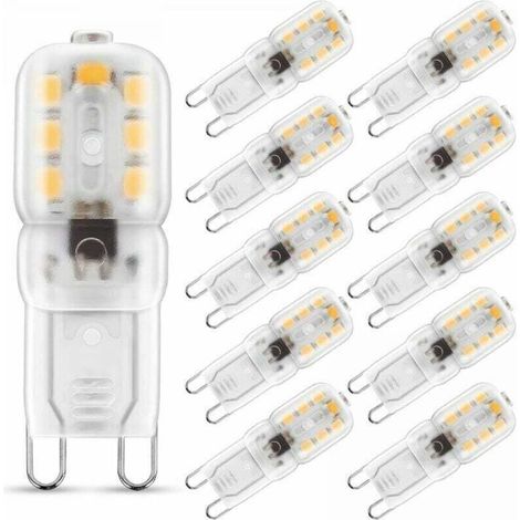 Ampoule LED G9 3W Blanc Chaud 3000K, 230V AC 220lm, Faisceaux Larges à 360°, Culot G9, Lot de 10 (1/4)