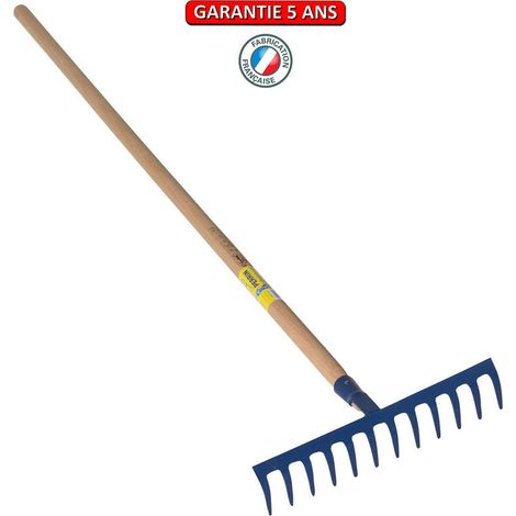 OUTILS PERRIN Râteau forgé 12 dents courbes manche bois 1,5 m (1/2)
