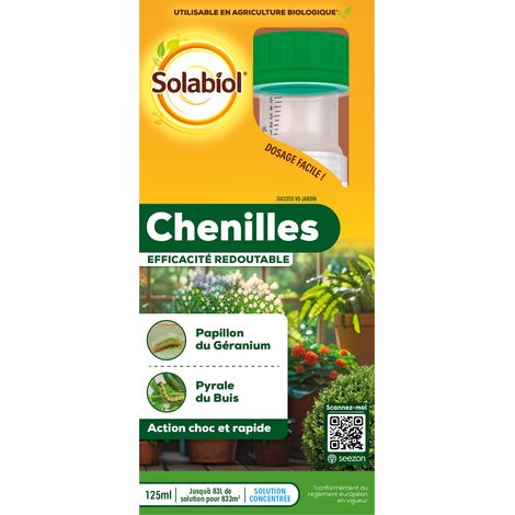 Insecticide biologique SOCHE125 – Élimine papillon du géranium et pyrale du buis – Action choc et rapide – 125 ml – Solabiol