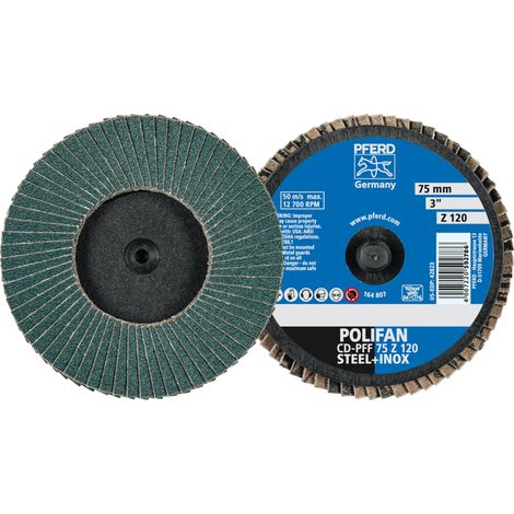 PFERD TOOLS COMBIDISC Zirkon Mini-POLIFAN CDR Ø 75 mm Z120 für gehärteten Stahl 10 Stk