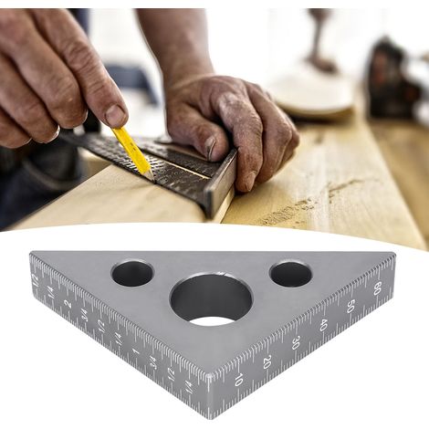 Dreiecklineal aus Aluminiumlegierung, 45/90 Grad, mattiert, rechtwinklig, Werkzeug für Holzbearbeitung (1/5)