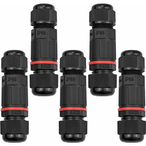 royaluxe -5 Pcs Boîte de Derivation Étanche, Connect Électrique Éxteri IP68, Connects Boîtier et Câble Électrique Extéri Ø 1-13mm - Noir (1/5)
