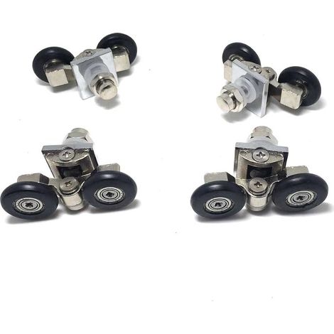 Lot de 4 roulettes pour porte de douche réglables 25 mm (1/5)