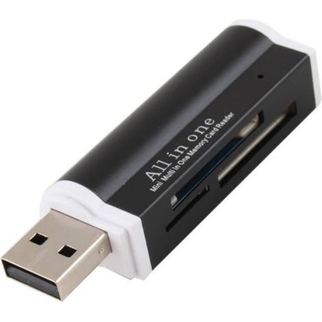 Tout en 1 USB 2.0 Lecteur de Carte Mémoire SDHC/SD/MMC/Micro/TF Noir - Tout en 1 USB 2.0 Lecteur de Carte Mémoire SDHC/SD/MMC/Micro/TF Noir