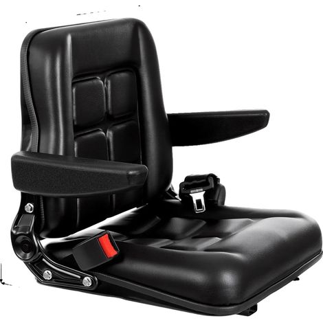 Siège de chariot élévateur, design ergonomique, accoudoirs réglables, noir (1/2)