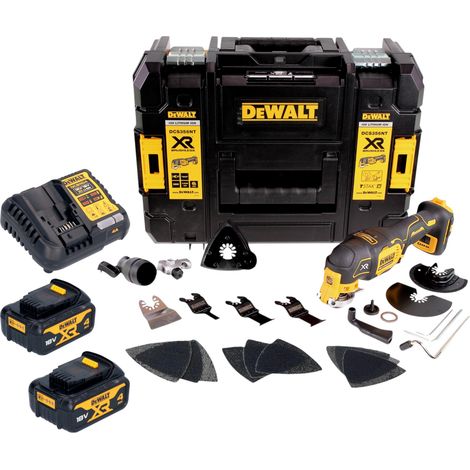 Multitool a batteria DeWalt DCS 356 M2T 18 V brushless + 2 batterie da 4,0 Ah + caricabatterie + 20 accessori + TSTAK (1/5)