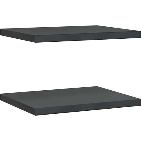 Étagères murales 2 pcs,Étagère flottante 50x40x3 cm noir acier inoxydable CFW54072 (1/5)