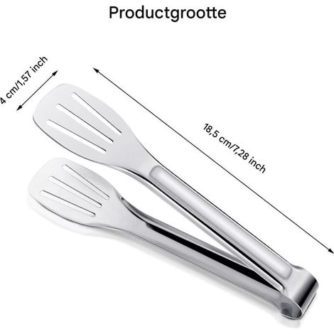 Pinces de service. pinces de cuisine. pinces à buffet. pinces alimentaires en acier inoxydable. petites pinces. lot de 4 (18 cm) (1/4)
