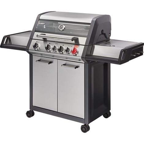 Barbecue gaz Monroe Pro 4 SIK Turbo – 4 brûleurs inox – TURBO ZONE™ 800 °C – HEAT RANGE™ – Grille fonte SWITCH GRID™ – Brûleur arrière 3,5 kW – Enders (1/10)