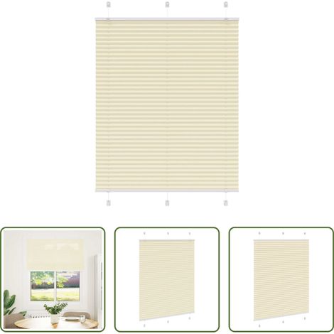Store zébré - Store plissé crème 110x100cm largeur du tissu 109,4cm polyester (1/5)