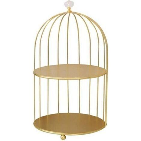 Étagère cosmétique en forme de cage à oiseaux, idéale pour les cosmétiques de bureau, les cupcakes, les flacons de parfum, les produits de soin et les desserts. (1/5)