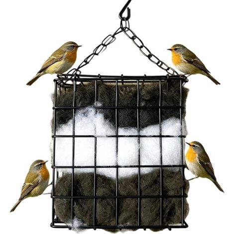 Bird Shelter Cage 5 Zoll Metall Baumwolle Nestspender Set (1/5)