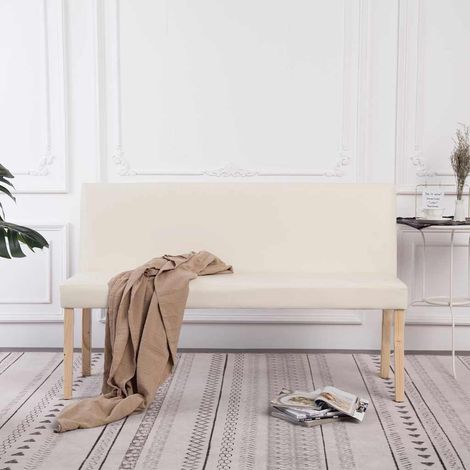 Banc 139,5 cm Banc de salon - Banc de table Crème Similicuir BV993820 - BonneVie (1/5)