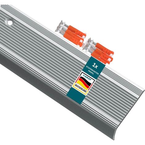 Karat – Profilé d'escalier en aluminium L 35 x 30 mm – Longueur 90 cm – Pré-percé pour montage rapide – Finition soignée (1/5)