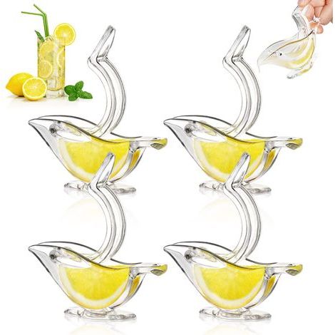 x Einzelne Zitronenpresse Deluxe Design Zitronenpresse Zitrus Manuelle Handpresse Acryl Geschirr Serviergeschirr Transparent (Weiß) (1/5)