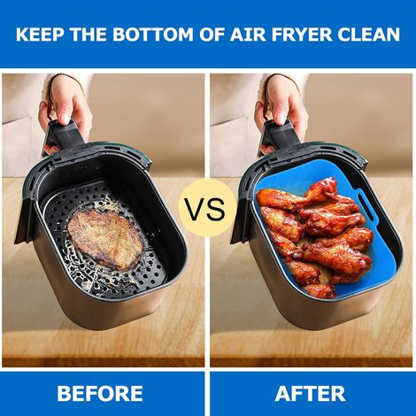 Convient aux récipients en silicone pour friteuse à air - 2 récipients réutilisables pour la friteuse à air Ninja Foodi DZ201/DZ401 Dual Zone - plat à four - papier sulfurisé de rechange - accessoires (1/5)
