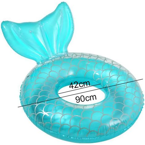 Queue de sirène géante pour piscine, jolie bouée gonflable, idéale pour les fêtes d'été sur la plage, couleur vert cristal. (1/3)