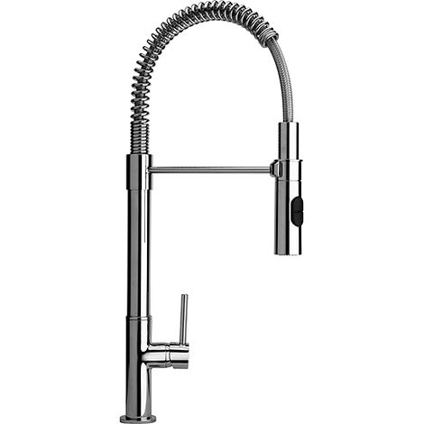 Rubinetto Miscelatore monoforo per lavello cucina Piralla serie Essenza con bocca a molla orientabile doccia due getti 0ES00582A16 cromato (1/2)