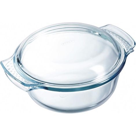 4in1, Cocotte Ronde en Verre Ultra Résistant avec Couvercle, 3.7 L, Plat Four Multifonction Compatible Four Micro-ondes, Lave-Vaisselle, Ø25 cm (1/5)