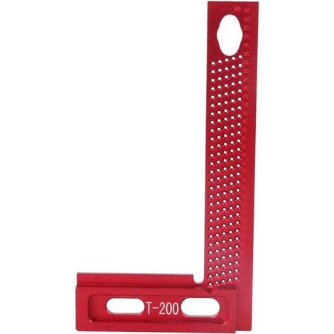 Lineal und gerade Kante, 90-Grad-Lineal aus perforierter Aluminiumlegierung für die Holzbearbeitung, rechtwinkliges Lineal (1/4)