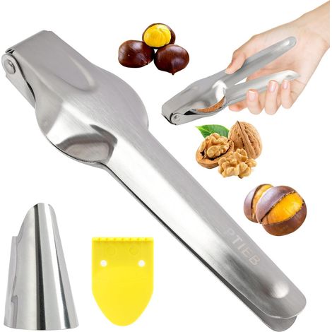 Coupe-Marons en Acier Inoxydable.Casse-Noix. Tire-Bouchon à Châtaignes avec Lame Transversale. Pince à Châtaignes pour une Manipulation Sûre des Noix. des Châtaignes. des Noisettes (1/5)