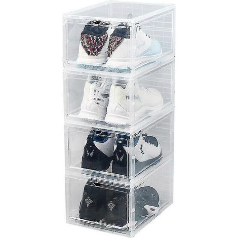 Boîtes à chaussures empilables, boîtes de rangement transparentes en plastique, 1 boîte par paquet (1/5)