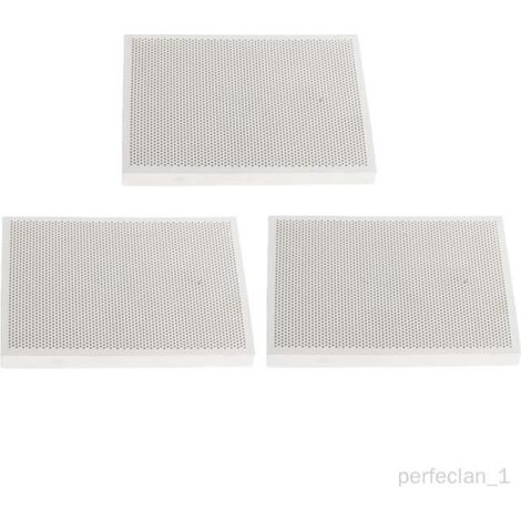 (Blanc)Brique réfractaire 3 pièces - Céramique - 13,6x9,7x1,2 cm - Blanc (1/4)