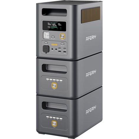Stromgenerator - AFERIY - 3072Wh 1800 Pro - 3072Wh - 1800W - 2 zusätzliche Batterien