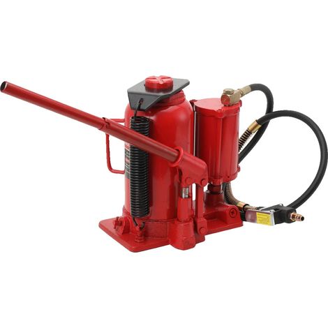 Polipasto hidráulico, construcción de acero, capacidad de carga de 20 T, altura máxima de 51 cm, altura mínima de 26 cm, presión de trabajo de 120-200 psi. (1/5)