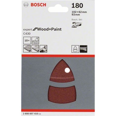 2608607410 - Set di fogli abrasivi C430 da 10 pz. 102 x 62, 93 mm, P180