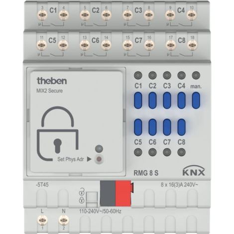 Actionneur 8 contacts tout ou rien serie mix RMG 8 S KNX THEBEN 4930220