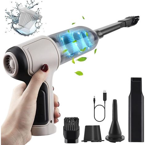 4-in-1 Akku-Gebläse (120 W), tragbarer Staubabsauger, kabelloser Mini-Autostaubsauger (9000 Pa)