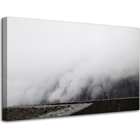 Impression sur toile Nature Brouillard en montagne 80x50 cm (1/4)