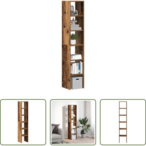 vidaXL Bibliothèque empilable - Bibliothèques 2 pcs empilable vieux bois bois d'ingénierie (1/5)