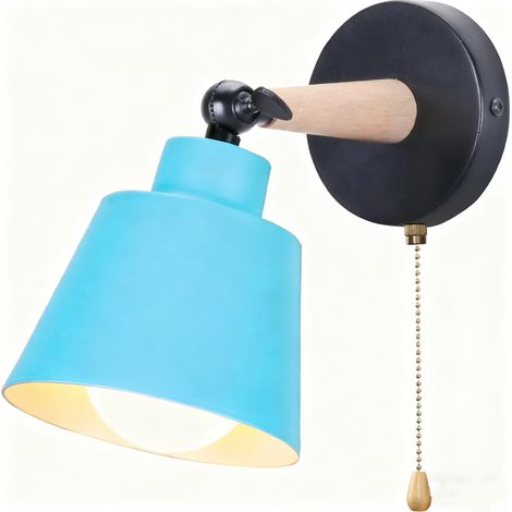 Modern Wall Light E27 Minimalist Retro Wall Sconce Nordic Indoor Wall Lamp Blue For Bedroom Office Corridor Hallway