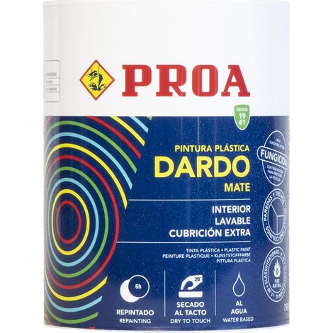 Proa. Pittura plastica dardo bianco interno opaco, bianco. 750 ml.