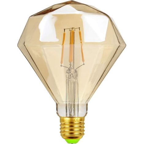 Ampoule LED vintage Diamant ampoule 4 W 220/240 V E27 2700 K LED Blanc chaud ampoule à filament [Classe énergétique D] (1/5)