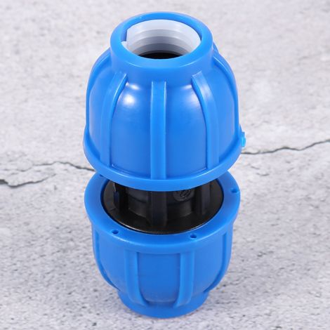 Raccord droit tuyau eau 20mm x 20mm en PE plastique, lot de 5 connecteurs de canalisation adaptateur (1/4)