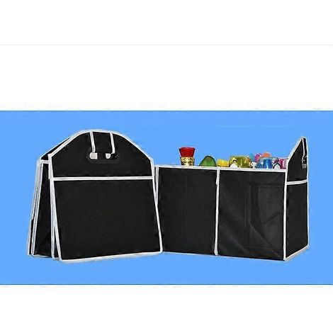 Organisateur de coffre de voiture pliable, sac de rangement en tissu non tissé, boîte de rangement, décoration pour voiture (noir)