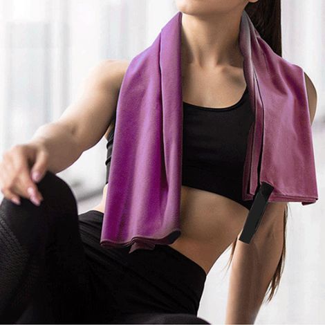 Lot de 2 serviettes en microfibre double face à séchage rapide et ultra-absorbantes, avec sac à fermeture éclair, idéales pour le sport. (1/5)