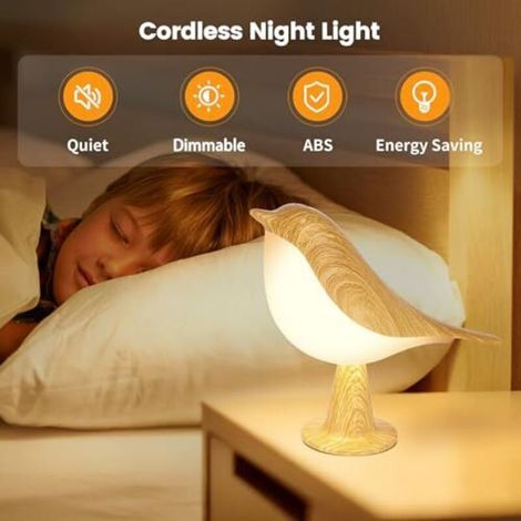 Lampe de Chevet Tactile, Lampe De Table Rechargeable avec 3 Modes Dimmable, 3000K-6000K, 1800mAh, Sans Fil, Décoration pour Maison, Parfaite pour Chambre Bureau Cadeau (1/4)