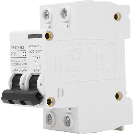 Disjoncteur Protection contre les surcharges, déclenchement rapide PV AC DC 20A 400V 2P