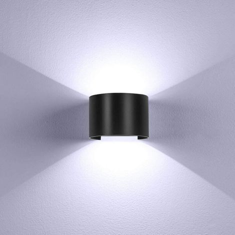 12 W applique murale LED intérieure, lampe murale blanche froide moderne, design noir élégant, pour chambre, bureau, salon, salle de bain et couloir (1/4)